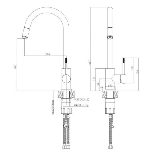 Смеситель для кухни Voda VSL519G на мойку золото - фото 3