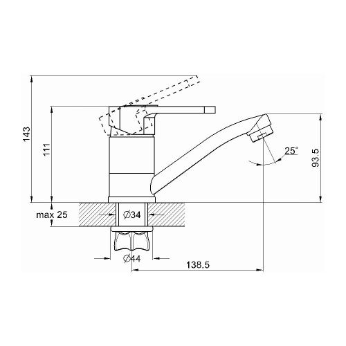 Смеситель для кухни G.Lauf 4T4 4T4-B043 на столешницу хром - фото 3