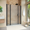 Душевая дверь Vegas-Glass EP-2F NOVO EP-2F NOVO h2000 140 02М Moru L 140х200 стекло рифленое профиль черный матовый