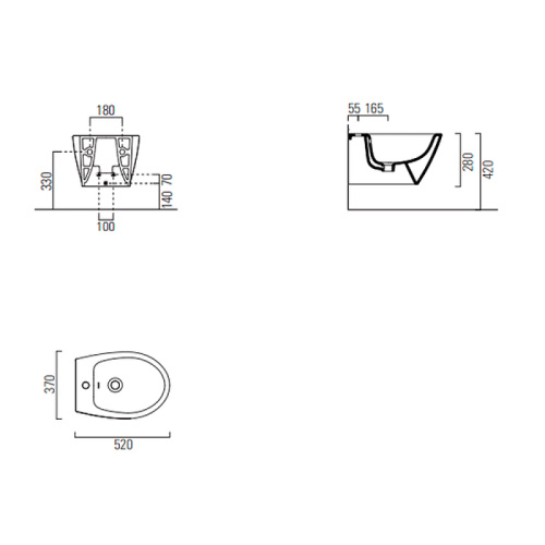Биде GSI Modo 9864111_УЦ/1 подвесное (точка и укол) - фото 2