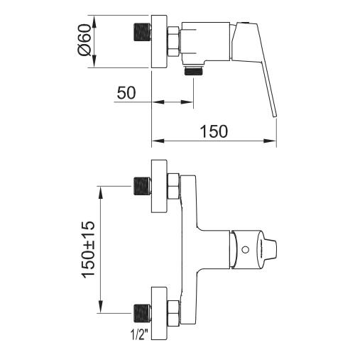 Смеситель Clever Panam Evo Xtreme 60532 настенный хром - фото 2