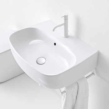 Раковина из сантехнического фарфора Kerasan Nolita 534101*1 60х45 накладная цвет белый глянцевый 1 отверстие под смеситель