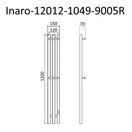 Полотенцесушитель электрический Маргроид Inaro Inaro-12012-1049-9005R 15х120 черный