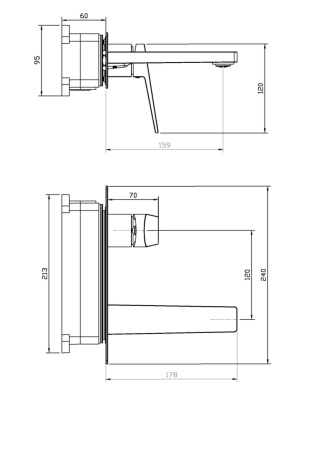 Смеситель BelBagno ARDENTE ARDENTE-BLVM-CRM-W0 настенный хром