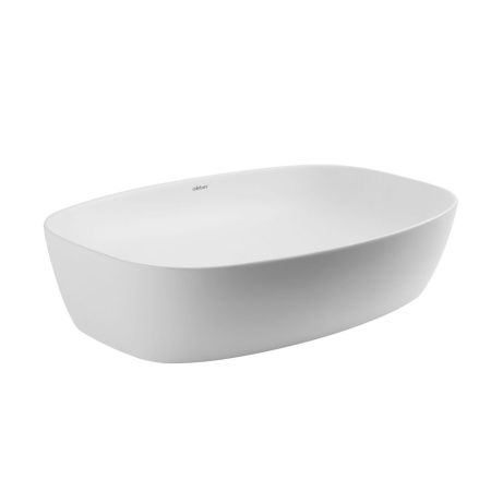 Раковина из сантехнического фаянса Abber RECHTECK AC2206MW 60х40 накладная цвет белый без отверстий под смеситель