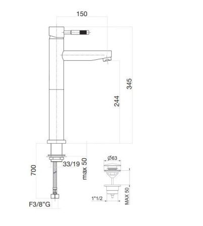 Смеситель Webert RI830402010 на раковину золото