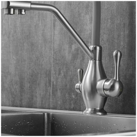 Смеситель для кухни Rose R858L на мойку сатин