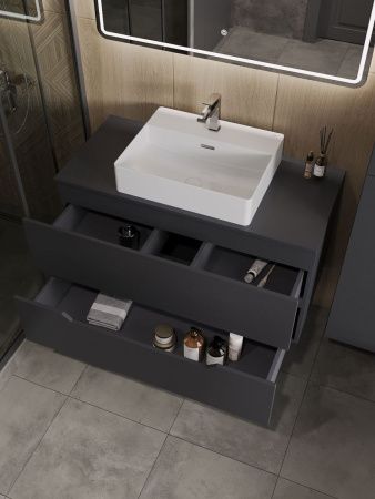 Тумба с раковиной Orange Line Li-100TugMDF+B04-500W 100х50