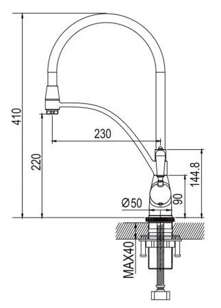 Смеситель для кухни Rose R153Q на мойку бронза