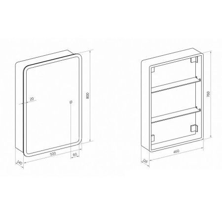 Зеркало-шкаф Continent Emotion МВК128 50х80 подвесной цвет белый