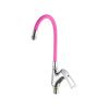 Смеситель для кухни Fashun A4466+A7255 на мойку хром/розовый
