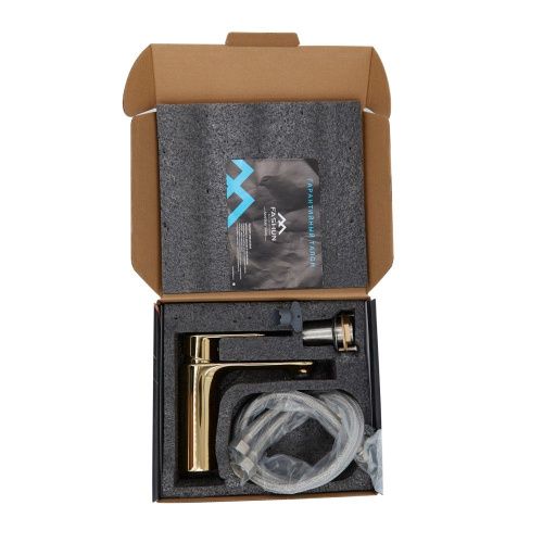 Смеситель Fashun A1085-35 на раковину золото - фото 4