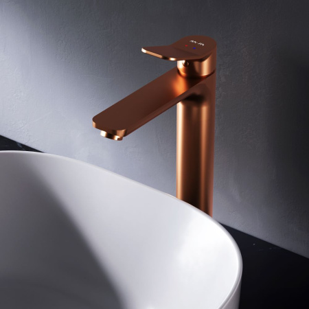 Смеситель Am.Pm X-Joy F85A92044 на раковину/на столешницу розовое золото без термостата