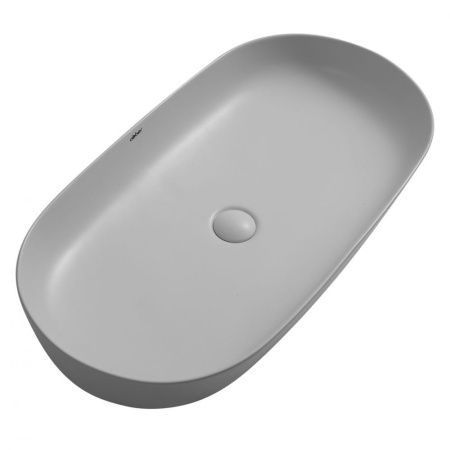 Раковина из сантехнического фаянса Abber BEQUEM AC2110MLG 80х40 накладная цвет серый без отверстий под смеситель