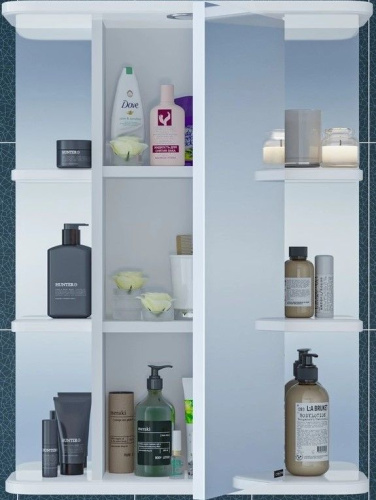 Зеркало-шкаф СанТа Герда 101021 55х24х71 подвесной цвет белый - фото 2 Зеркало-шкаф СанТа Герда 101021 55х24х71 подвесной цвет белый - фото 2