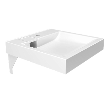 Раковина из литьевого мрамора Paola Paola Siena 600 60х60 над стиральной машиной цвет белый глянцевый 1 отверстие под смеситель