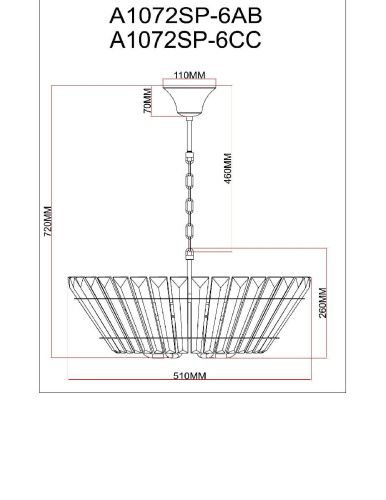 Люстра подвесная Arte Lamp Florizel (Флоризел) A1072SP-6CC - фото 2
