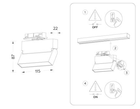 Трековый однофазный светильник Ambrella Light Track System (Трацк Сыстем) GL6801