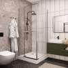 Душевой уголок Cerutti SPA MIMI ZQ91T 90х90 стекло прозрачное профиль хром без поддона