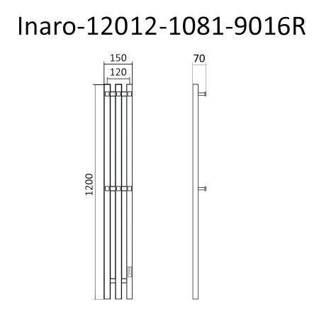 Полотенцесушитель Маргроид Inaro профильный Inaro-12012-1081-9016R 15х120 электрический белый матовый