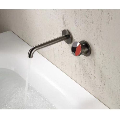 Смеситель для раковины Bronze de Luxe OMG! 9007GM-R встраиваемый в стену серый - фото 4