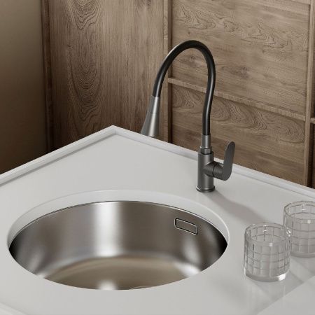 Смеситель для кухни Splenka S41 S41.43.09 на мойку серый