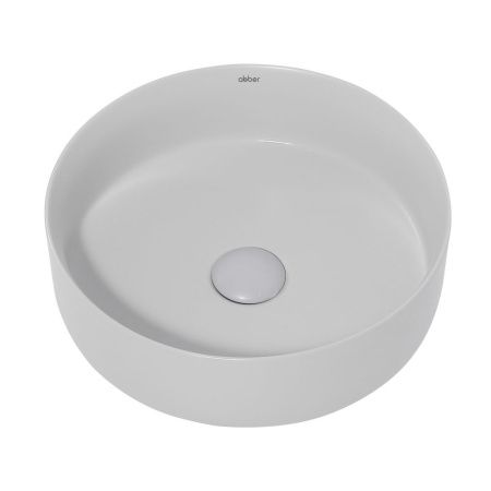 Раковина из сантехнического фаянса Abber BEQUEM AC2108MLG 40х40 накладная цвет серый без отверстий под смеситель