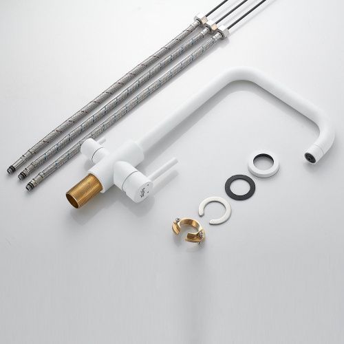 Смеситель для кухни Raffine F118C на мойку белый - фото 4