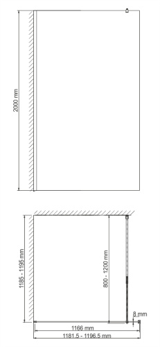 Душевая перегородка WasserKRAFT Rossel 28W 28W40 120x200 стекло прозрачное 8 мм - фото 4