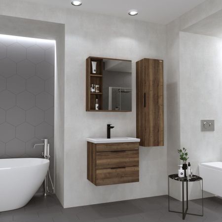 Шкаф-пенал Grossman Форта 3030052 30х120 подвесной цвет коричневый