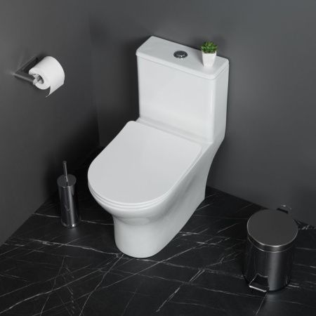 Унитаз напольный с бачком BelBagno LOUNGE BB8618CPR-MN/SC белый с сиденьем микролифт безободковый каскадный смыв