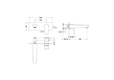 Смеситель Aquatek БЕТТА AQ1113CR встраиваемый в стену хром без термостата