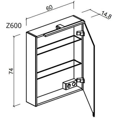 Зеркало-шкаф Sancos Hilton Z600 60х70 подвесной цвет белый