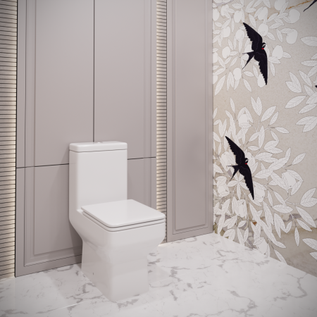 Унитаз-компакт напольный с бачком Stella Polar Теруэль SP-00001876 белый с сиденьем микролифт душевой смыв