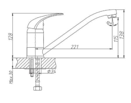 Смеситель для кухни Haiba HB03 HB4203 на мойку хром