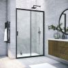 Душевая дверь Vegas-Glass ZP TUR+NOVO ZP NOVO h2000 180 02М 02 180х200 стекло рифленое профиль черный