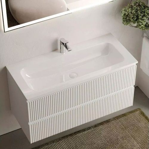 Тумба под раковину Sancos SNOB R SNR100W 100х40 подвесная цвет белый - фото 2