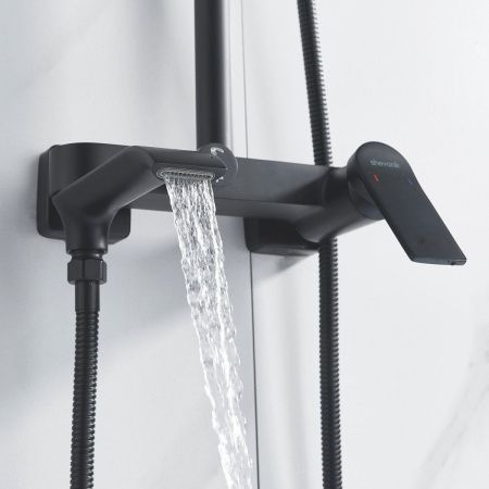 Душевая стойка Shevanik S4136H настенная цвет черный
