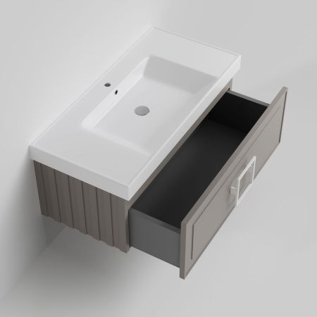 Тумба с раковиной La Fenice CUBO NFNC-01-CUB-C-100-2-100 100х50 подвесная цвет бежевый