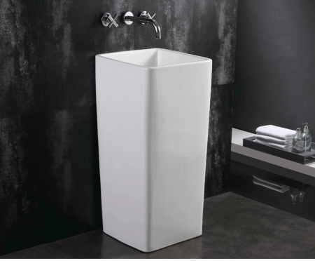 Раковина из санфаянса CeramaLux P7005 40х40 напольная цвет белый