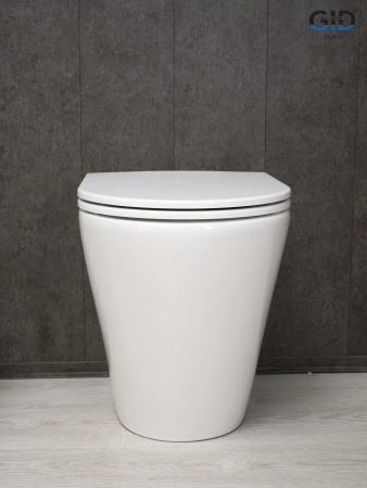 Унитаз приставной Gid Cortado 62211Y белый с сиденьем микролифт безободковый душевой смыв