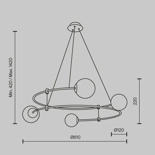 Светильник подвесной Maytoni Balance Modern MOD317PL-04G - фото 2