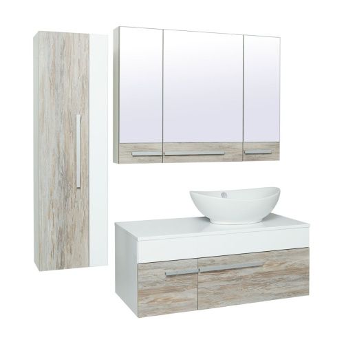 Шкаф-пенал RUNO ВУДЛАЙН 00-00001012 35х25х120 подвесной цвет белый - фото 3