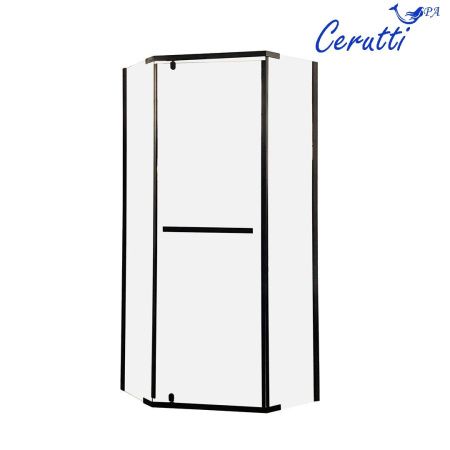 Душевой уголок Cerutti SPA CHIKA ZP101B 100х100 стекло прозрачное профиль черный без поддона