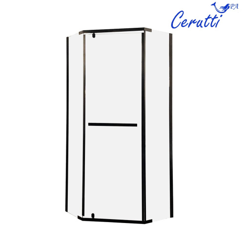 Душевой уголок Cerutti SPA CHIKA ZP101B 100х100 стекло прозрачное профиль черный - фото 2