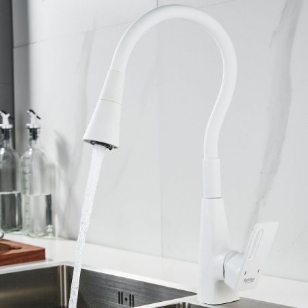Смеситель для кухни Raffine F313C-1 на мойку белый