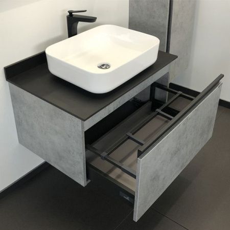 Тумба с раковиной Comforty Эдинбург 00004149066CF 80х50 подвесная цвет серый