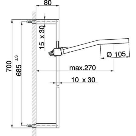 Душевой гарнитур Cisal Shower DS01110021 настенный хром