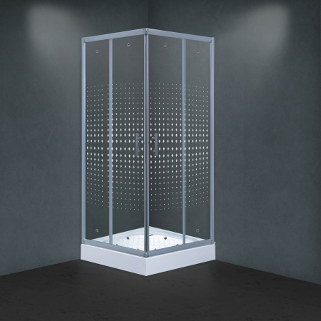 Душевой уголок Timo TL-1102R 100х100 стекло прозрачное профиль хром с поддоном