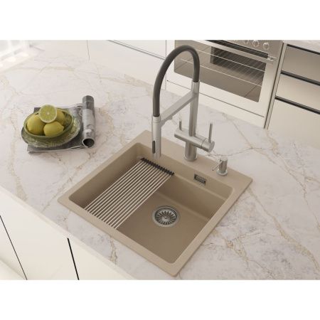 Кухонная мойка Grandex Aqua 500403 50х50 цвет бежевый поверхность матовая